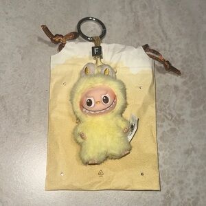 Mini La boo-boo Yellow Fuzzy Keychain Charm (F)